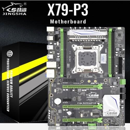 JINGSHA X79-P3 Motherboard Sata3.0 6Gb/s USB 3.0 ATX LGA2011 Support 4 Channel DDR3 REG ECC 128G Pcie 16X E5 V2 Series Processor