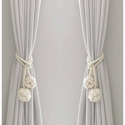 Set of 2 Cotton Curtain Decor Macrame Curtain Tieback Curtain Holder Holdback Modern Window Treatment