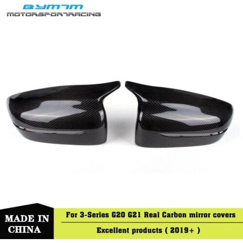 Real Carbon fiber side door rearview wing mirror covers replacement For 3 series G20 G21
