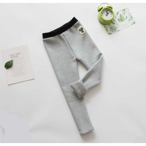 NEW Children Pants Autumn Winter Velvet Girls Leggings Keep Warm Skinny Long Pants Cartoon Cat Pencil Pants Kids Trousers