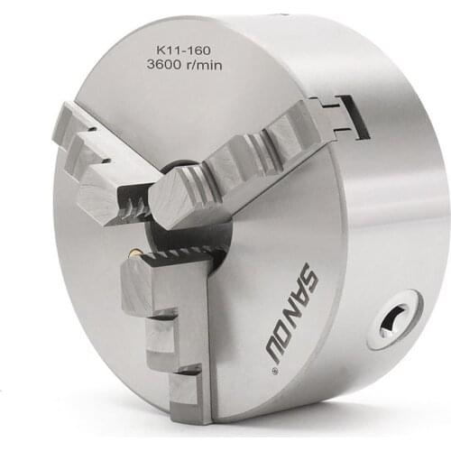 SANOU 3 Jaw k11-160 6" Lathe chuck Manual Collet Chuck Self-centering Chucks Machine Tools Drill Scroll Dremel Accessories
