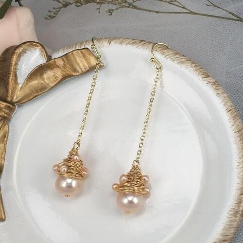 Hollow Hypoallergenic Handmade Natural Pearl Dangle Earrings Women Fashion Jewelry Boucle Doreille Female Top Sales 2019 EH1080