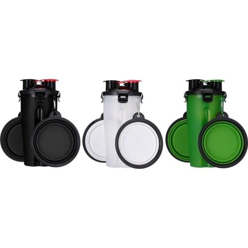 Portable Dog Water Bottle Dual Purpose Safe Outdoor Pet Leak Proof Water Feeder Dog Food Bowl Container For Walking Camping