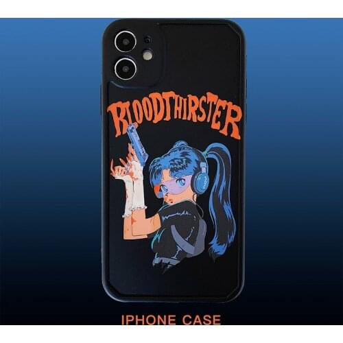 Japan Anime beautiful Girl Phone Case For iPhone 11 Pro Max X XS XR Max 7 8 Plus Soft IMD Silicone Back Cover Capa Fundas Coque