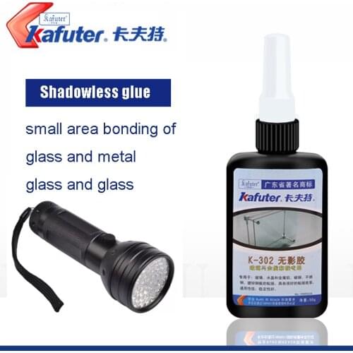 Strong 50ml Kafuter UV Glue UV Curing Adhesive K-302+51 LED UV Flashlight UV Curing Adhesive Crystal Glass and Metal Bonding