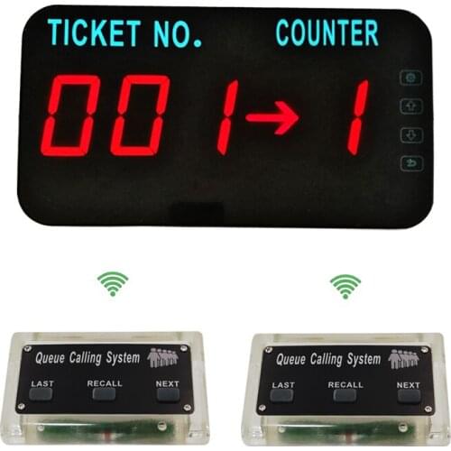 Queue Paging System Wireless Queue Call System LED Display Show Tickets Number & Counter Number (2 buttons +1 display )