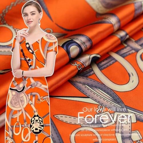 19 mm stretch satin silk fabric high - end cheongsam digital printing silk satin fabric natural silk fabric wholesale silk cloth