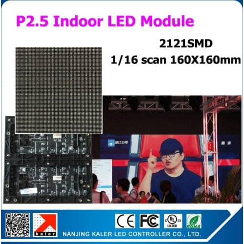 TEEHO Indoor P2.5 led modules160x160mm 1/16 scan 64x64 pixel led display module for text video LED module Display led panel