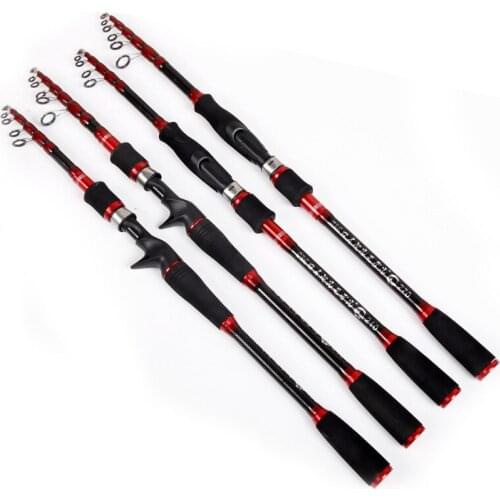 HFBIRDS 2021 New Carbon Fiber Telescopic Fishing Rod 1.8m - 2.7m Portable Carbon Fishing Rod Travel Sea Boat Spinning Rod