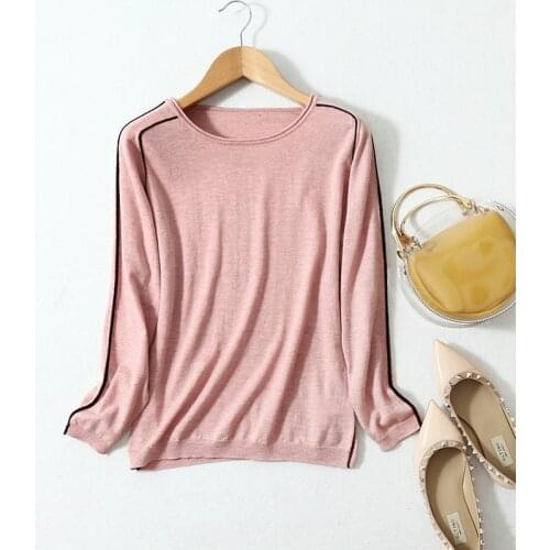 Silk Cashmere wool blended Thin Sweaters for women Plus size Long sleeve Knit tops Women Winter warm Undersweater pullover