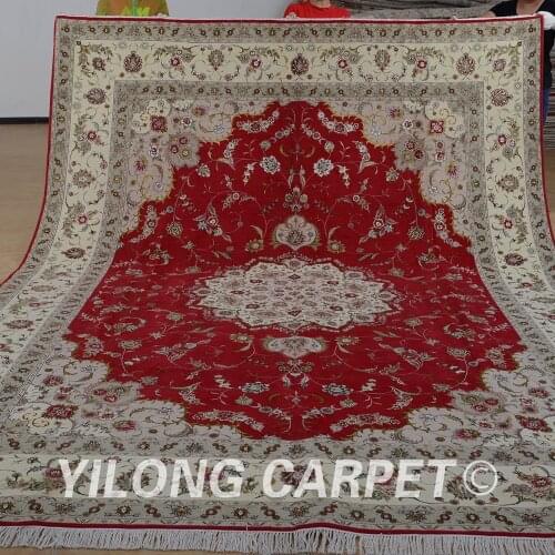 Yilong 9'x12' traditional persian wool carpet handmade exquisite antique oriental wool rug (1375)