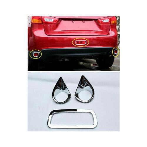 Rear Tail Fog Light Lamp Cover 3pcs For Mitsubishi ASX Outlander Sport 2013-2016