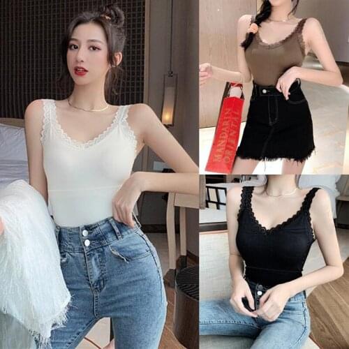 Ladies Lace Beauty Back Wrap Chest Anti-Glare Bottom Vest One Size