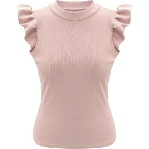 Women Top Solid Color All-match Summer Fit Slim Function Splicing Design Women T-shirt for Date
