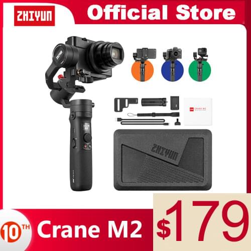 ZHIYUN Official Crane M2 Camera Gimbals for Compact Mirrorless Action Cameras Phone Smartphones Handheld Stabilizer for Sony