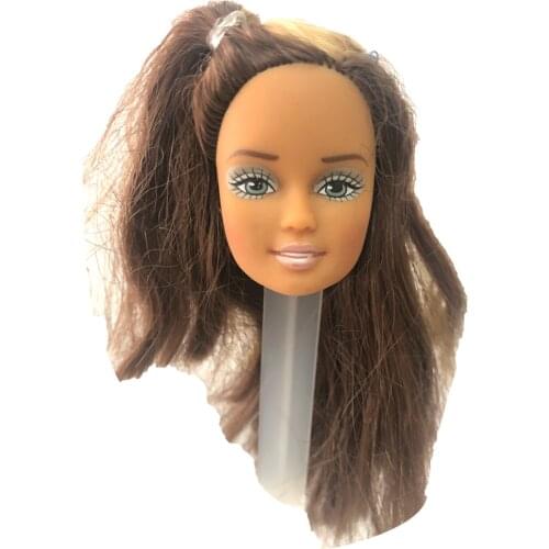 1 Pcs head Fashion Brown Color Long Hair For 1/6 Doll Accessories Toys For Girl Doll Gift Baby Toys