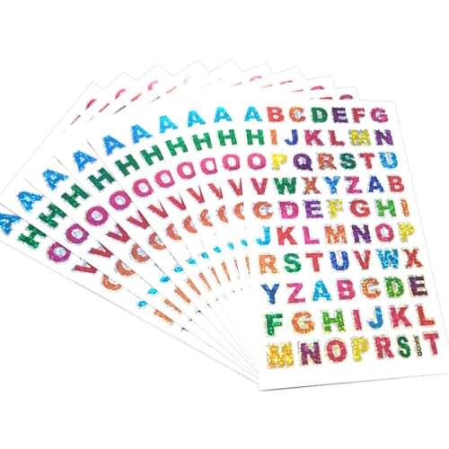 10 Sheets Glitter Letter Stickers Self-Adhesive Alphabet Stickers for Scrapbooking or Embellishment Alphabet Letters Name Card