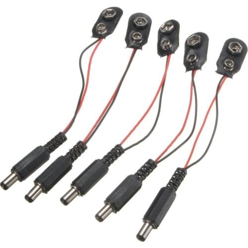 10PCS DC 9V I-Type Power Cable Clip Barrel Jack Connector For Arduino Connectors Terminals