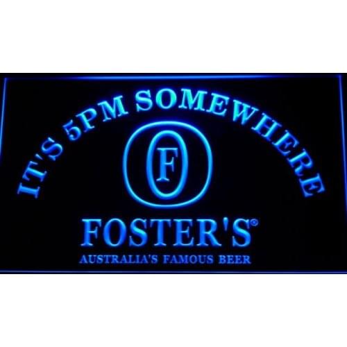 100 Fosters Its 5 pm Somewhere Beer LED Neon Light Signs with On/Off Switch 20+ Colors 5 Sizes to choose