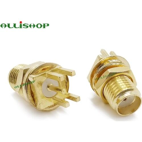 100Pcs SMA PCB Panel Connector SMA Female Jack nut RF Coax Connector End Launch PCB Mount Cable Straight Goldplated Dropshipping