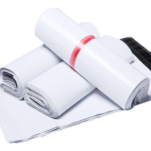 15x16+4cm White Poly Self-seal Mailbag 50Pcs Plastic Courier Destructive Poly Mailing Gift Plastic Express Mail Shopping Bags