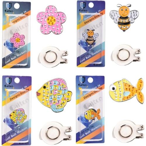 17 Kinds Different Design Golf Marker Golf Hat Clip Clamp Golf Ball Mark 1pcs Golf Cap Clip Ball Marker