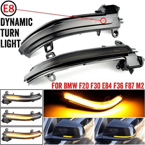 2PCS For BMW F20 F21 F22 F33 F34 X1 E84 F36 F87 M2 1 2 3 4 Series Dynamic Blinker Turn Signal LED Mirror Light