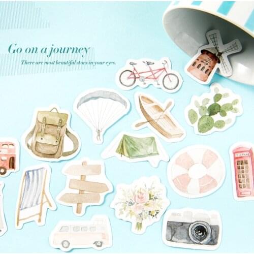 44pcs Traveling Along The Coast Design Sticker As Gift Tag Wedding Gift Decoration Scrapbooking DIY Sticker