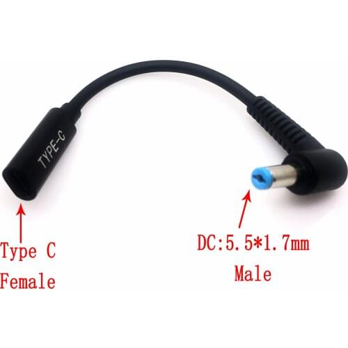 90 Degree DC 20V 5.5 1.7mm Male to USB 3.1 Type C USB-C Female jack Power Plug PD Emulator Trigger Charge Cable for Acer Laptop
