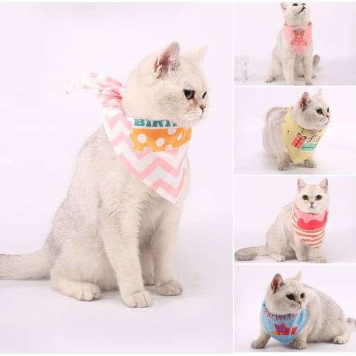 Dog Bandana Bibs Head Scarf Doggie Neckerchief Cat Puppy Grooming Accessories Festival Party Cute Happy Birthday Triangular Bib