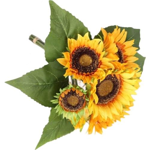 Sunflower Flower Artificial Door Decoration Wedding Handmade For Decorating Hanging Garden Rattan Garland DIY Flowers Branch