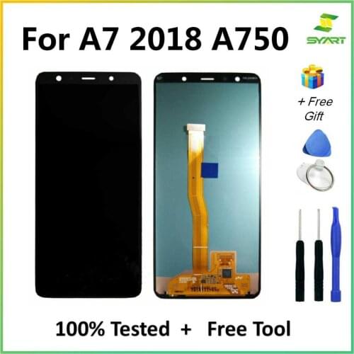 6.0'' Super AMOLED LCD For Samsung Galaxy A7 2018 A750 SM-A750F A750F Display With Touch Screen Assembly Replacement