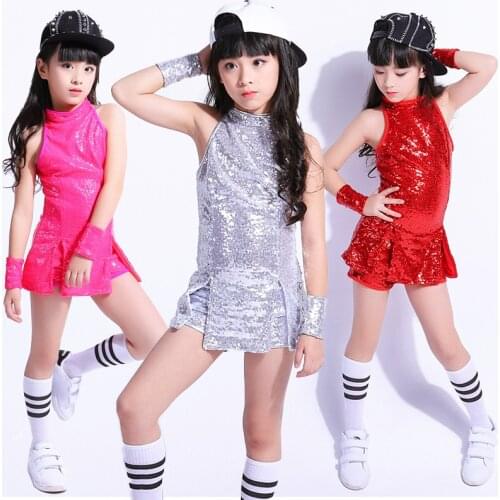 Children Modern Jazz Dancing Wear Dress Kid Hip Hop Cheerleading Dance Suit Costume Jazz Dance Routine Training Clothing