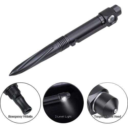 Multi-Function Tactical Flashlight Portable Self Defense Emergency Whistle Window Breaker For Outdoor Camp Survival EDC Tool