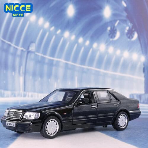 Nicce 1:32 Alloy Model Car AMG W140 Sound Light Pull-back Toy Car Model Metal Diecast Vehicle Toys For Children Boy Gifts