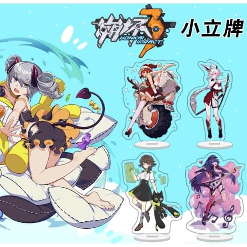 10cm Animation game Honkai Impact 3 Kiana Kaslana Raiden Mei Yae Sakura Standing Plate Model