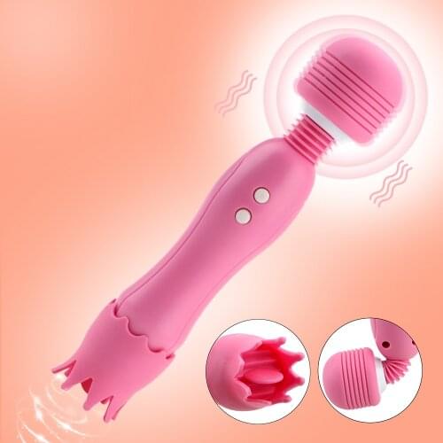 G Spot Massager Clitoris Stimulator Tongue Licking Clit Nipple Vibrators Sex Toys for Women Powerful Magic Wand AV Vibrator