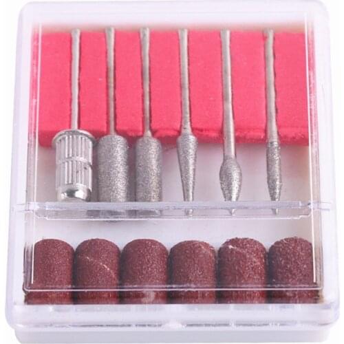 12pcs Nail Drill Set Milling Cutter Stainless Steel Manicure Pedicure Clean Electric Machine Art Accessory Nail File Polish Bits