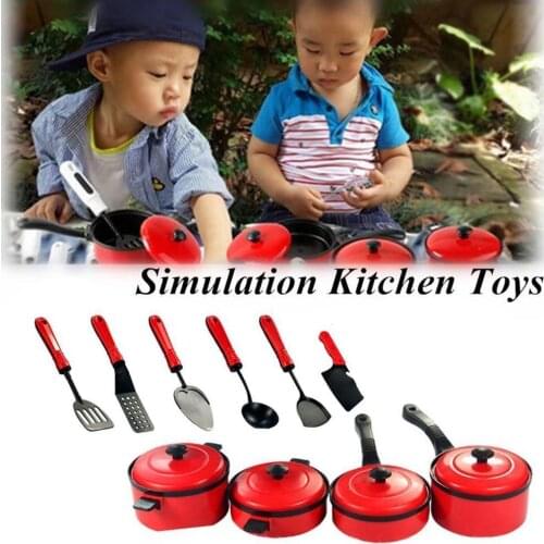13 Pcs Mini Kitchen Cookware Pot Pan Cook Pretend Play Educational House Toys For Children Simulation Kitchen Utensils Girls Toy