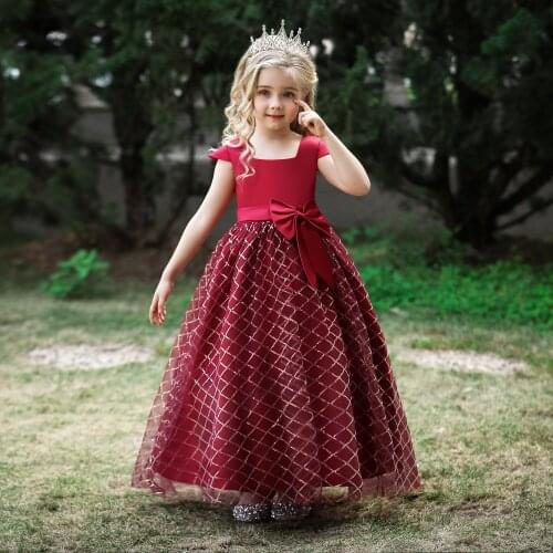 Pageant Summer Lace Princess Flower Girl Dress Tutu Wedding Birthday Party Kids Dresses For Girls Children Costume Prom Designs