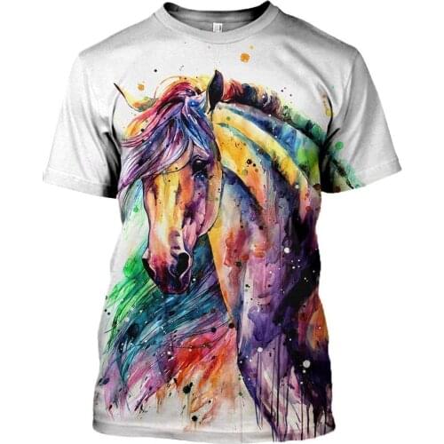CLOOCL Newest Horse Series T-shirt Animals Pets 3D Print Men Clothing Women Casual Tops Short Sleeve Streetwear