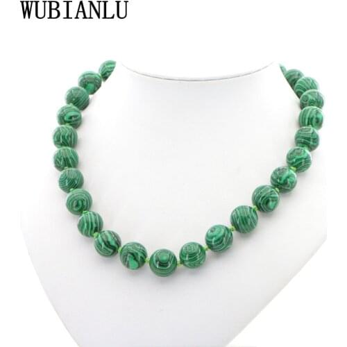 New Multi-Style Natural Stone Green Peacock Malachite Necklace Round Spacers Clavicle Chain Healing Beads Women Gift Yoga Jewelr
