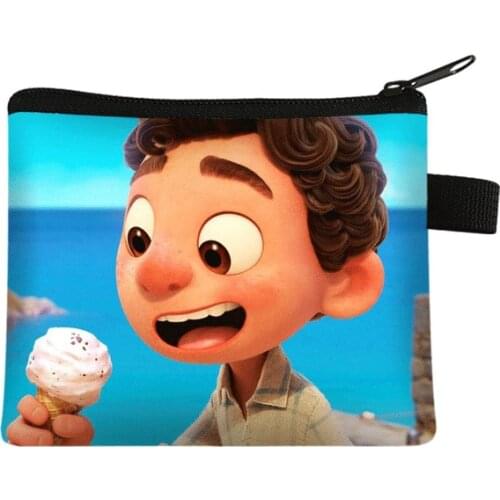 Genuine Disney Luca Alberto Coin Purse Cartoon Anime Print Mini Storage Bag Girls Boys Cute Zipper Wallet Kids Birthday Gifts