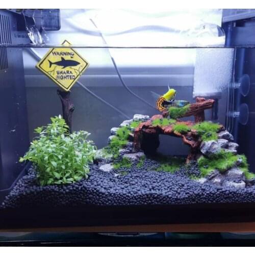 NHBR Shark Warning Signs Funny Aquarium Landscape Ornaments Small Fish Tank Decorations Aquarium Supplies