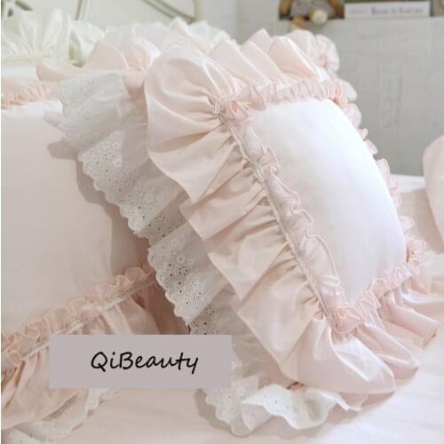 QiBeauty Rural lotus leaf lace pillowcase without core cotton cushion cover custom pillow