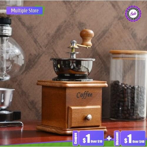 Retro Delicate Wooden Manual Coffee Bean Grinder Mill Shape Design Maker Mini Grinders Cafe Coffe Machine Kitchen Accessories