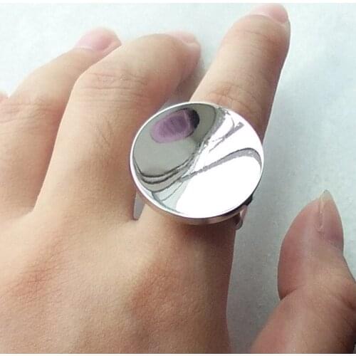 Steel Color 316L Stainless Steel Bulk Polished Plain Design Jewelry Laser Name Word Geometric Band Ring