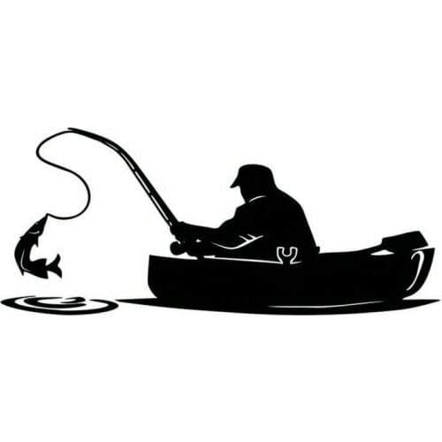 17.7.2cm Fashion Fisherman Fishing on Board Decal Covering Body of Interest Car Sticker Rear Window Car Sticker Body Decals