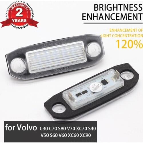 For Volvo S60 V60 V50 XC60 XC70 XC90 etc Super Bright Canbus Error Free Xenon White LED Car License Plate Number Lights 12V