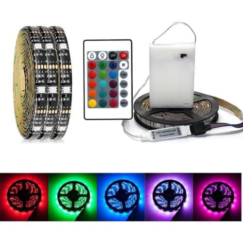 5050 5V light strip with colorful RGB lamp No. 5 battery box lamp with TV background light 24-key remote controller home decor
